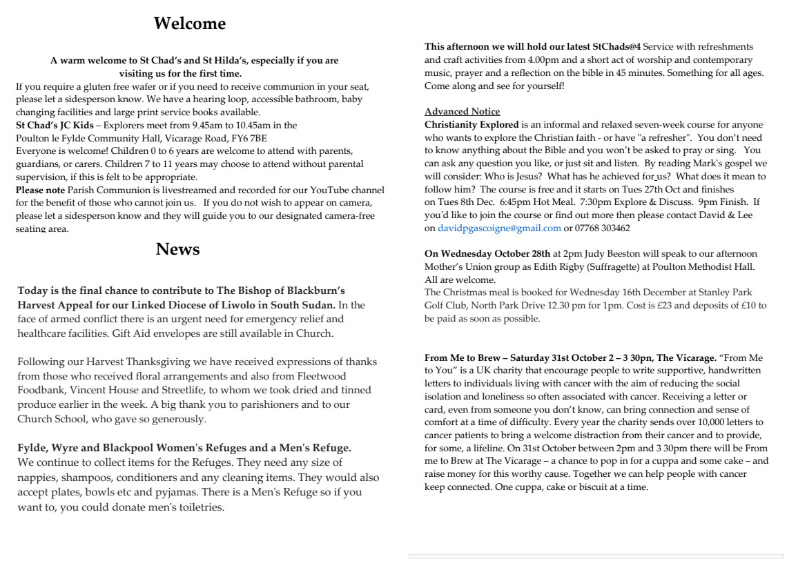 Newsletter October 18