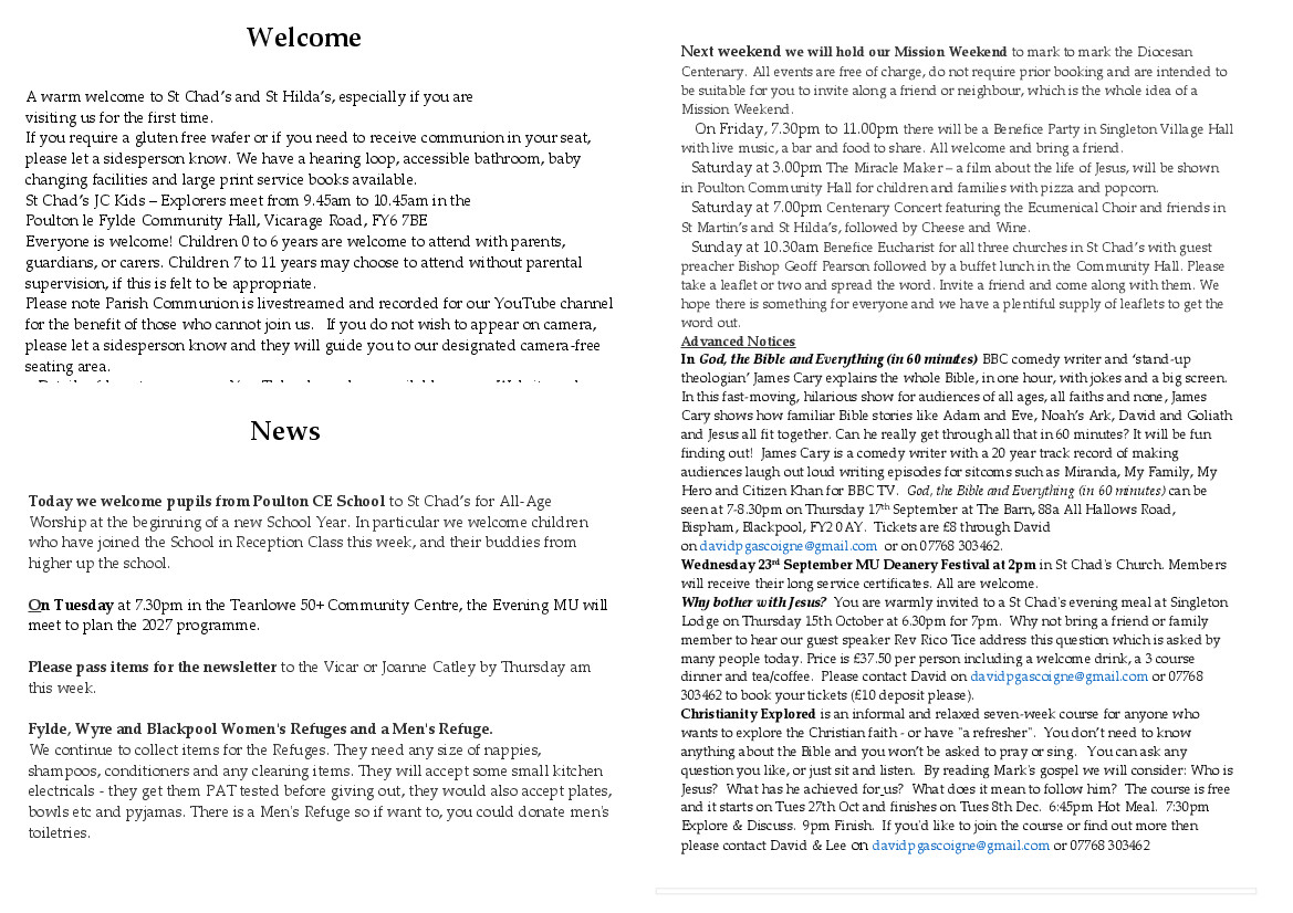 NewsletterSeptember 6