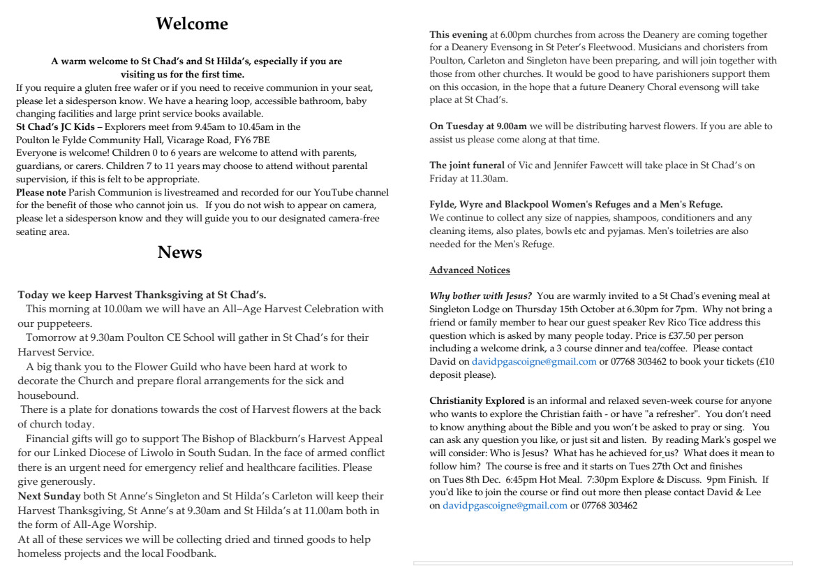 Newsletter Oct 4